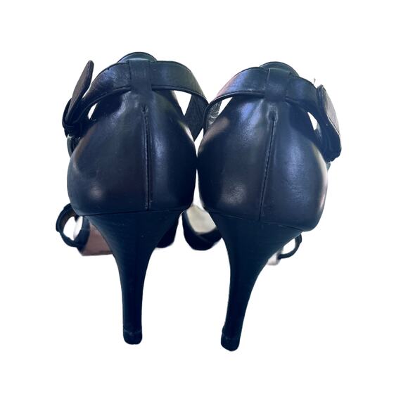 COLE HAAN Air‎ Soles D'Orsay Black Strappy Heels Stiletto 7.5 B (S437) - Picture 2 of 6